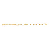9ct Yellow Gold Silverfilled Solid Paperclip 20cm Bracelet