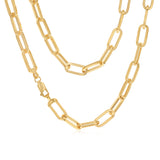 9ct Yellow Gold Silver Filled Solid Paperclip 50cm Chain