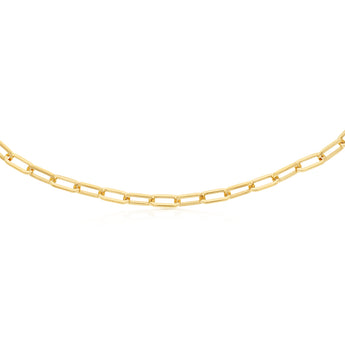 9ct Yellow Gold Silver Filled Solid Paperclip 50cm Chain