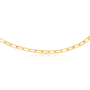 9ct Yellow Gold Silver Filled Solid Paperclip 55cm Chain