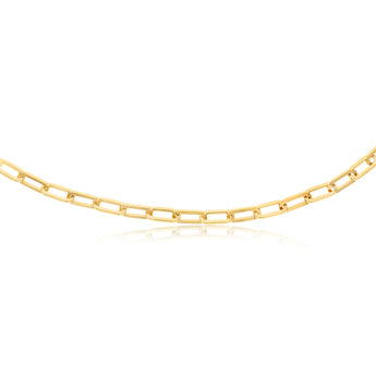 9ct Yellow Gold Silver Filled Solid Paperclip 55cm Chain