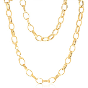 9ct Yellow Gold Silver Filled Hollow Belcher 45cm Chain