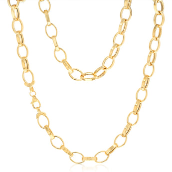 9ct Yellow Gold Silverfilled Hollow Belcher 45cm Chain