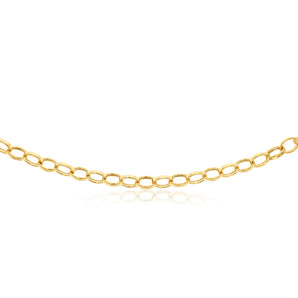 9ct Yellow Gold Silver Filled Hollow Belcher 45cm Chain
