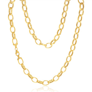 9ct Yellow Gold Silver Filled Hollow Belcher 50cm Chain