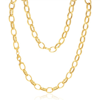 9ct Yellow Gold Silverfilled Hollow Belcher 50cm Chain