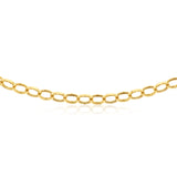 9ct Yellow Gold Silverfilled Hollow Belcher 50cm Chain