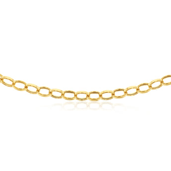 9ct Yellow Gold Silverfilled Hollow Belcher 50cm Chain