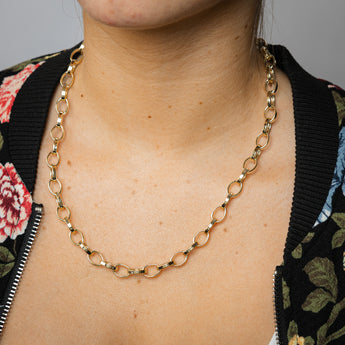 9ct Yellow Gold Silver Filled Hollow Belcher 50cm Chain