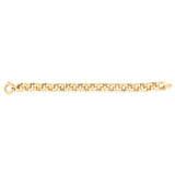 9ct Yellow and White Gold Silverfilled Two-Toned Hollow Belcher 20cm Bracelet