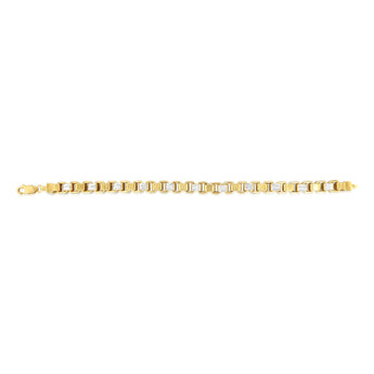 9ct Yellow and White Gold Two-Toned Silverfilled Solid 20cm Bracelet