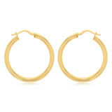 9ct Yellow Gold Silverfilled Hollow 25mm Hoop Earrings