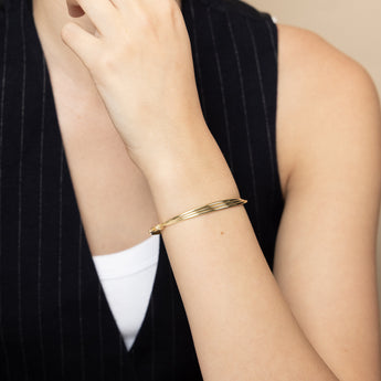 9ct Silverfilled Three Tone Stack Bangle