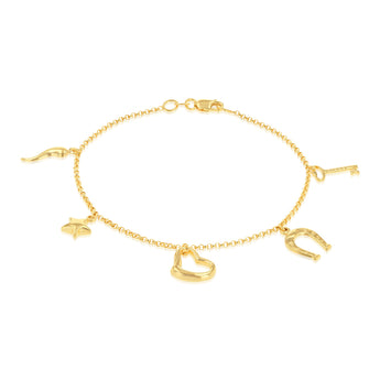 9ct Silverfilled 5 Charm Bracelet