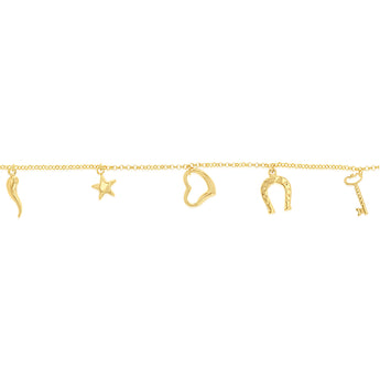 9ct Silverfilled 5 Charm Bracelet