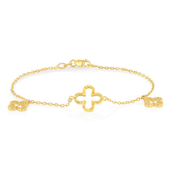 9ct Silvefilled Leaf Clover Bracelet