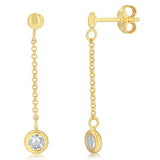 9ct Silverfilled CZ Round Drop Earrings