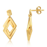 9ct Silverfilled Double Diamond Shaped Stud Earrings