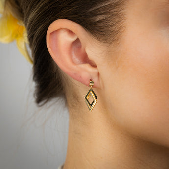 9ct Silverfilled Double Diamond Shaped Stud Earrings