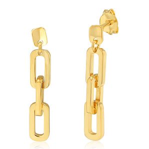 9ct Silverfilled Link Chain Stud Earrings