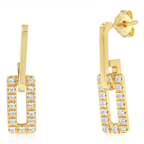 9ct Silverfilled Link Chain Hoop Earrings