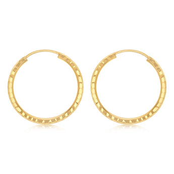 9ct Silverfilled Dicut Hoop Earrings