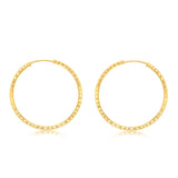 9ct Silverfilled Dicut Hoop Earrings