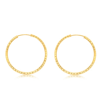 9ct Silverfilled Dicut Hoop Earrings