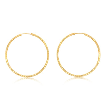 9ct Silverfilled Dicut Hoop Earrings