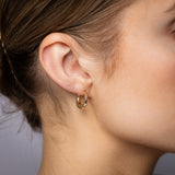 9ct Yellow Gold Silverfilled Textured Hoop Earrings