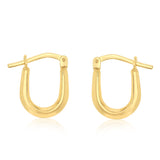 9ct Yellow Gold Silverfilled Horseshoe Hoop Earrings