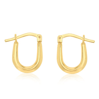 9ct Yellow Gold Silverfilled Horseshoe Hoop Earrings