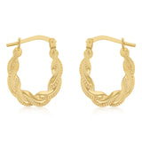 9ct Yellow Gold Silverfilled Twisted Horseshoe Hoop Earrings