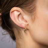 9ct Yellow Gold Silverfilled Fancy Heart Hoop Earrings