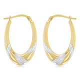 9ct Two Tone Silverfilled Creole Hoop Earrings