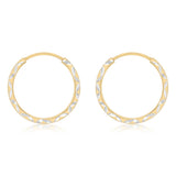 9ct Yellow Gold Silverfilled Twisted Sleeper Earrings