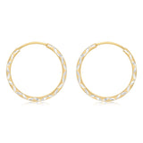 9ct Yellow Gold Silverfilled Twisted Sleeper Earrings