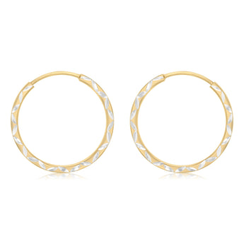 9ct Yellow Gold Silverfilled Twisted Sleeper Earrings