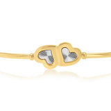 9ct Yellow Gold Silverfilled Heart Bangle