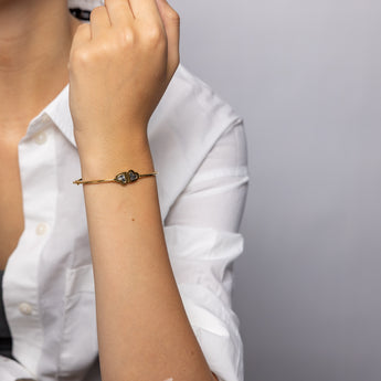 9ct Yellow Gold Silverfilled Heart Bangle