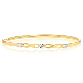 9ct Yellow Gold Silverfilled Infinity Bangle