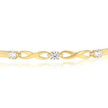9ct Yellow Gold Silverfilled Infinity Bangle