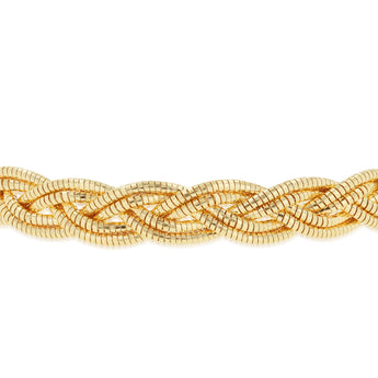 9ct Yellow Gold Silverfilled Multi Strand Braided Bracelet