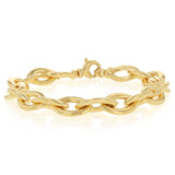 9ct Silverfilled Yellow Gold Fancy Curb Chain Bracelet