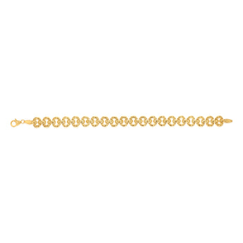 9ct Silverfilled Yellow and White Gold Anchor Chain Bracelet