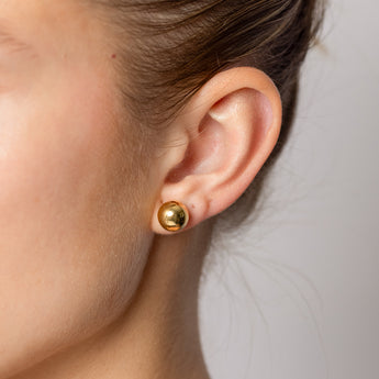 9ct Yellow Gold Silverfilled Polished Ball Stud Earrings