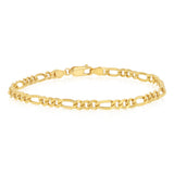 9ct Yellow Gold Silverfilled Figaro 1:3 100 Gauge 19cm Bracelet