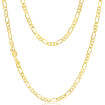 9ct Yellow Gold Silver Filled Figaro 1:3 100 Gauge 55cm Chain