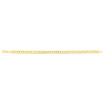 9ct Yellow Gold Silverfilled Curb Concave Lightweight 130 Gauge 19cm Bracelet
