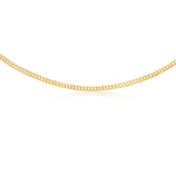 9ct Yellow Gold Silver Filled Curb Concave Lightweight 130 Gauge 50cm Chain